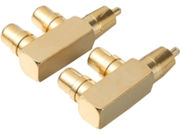 Adaptador De Áudio Em Ângulo Reto Conector Divisor De Áudio Av Macho Para Dois Conectore Gokoco (2 Peças)