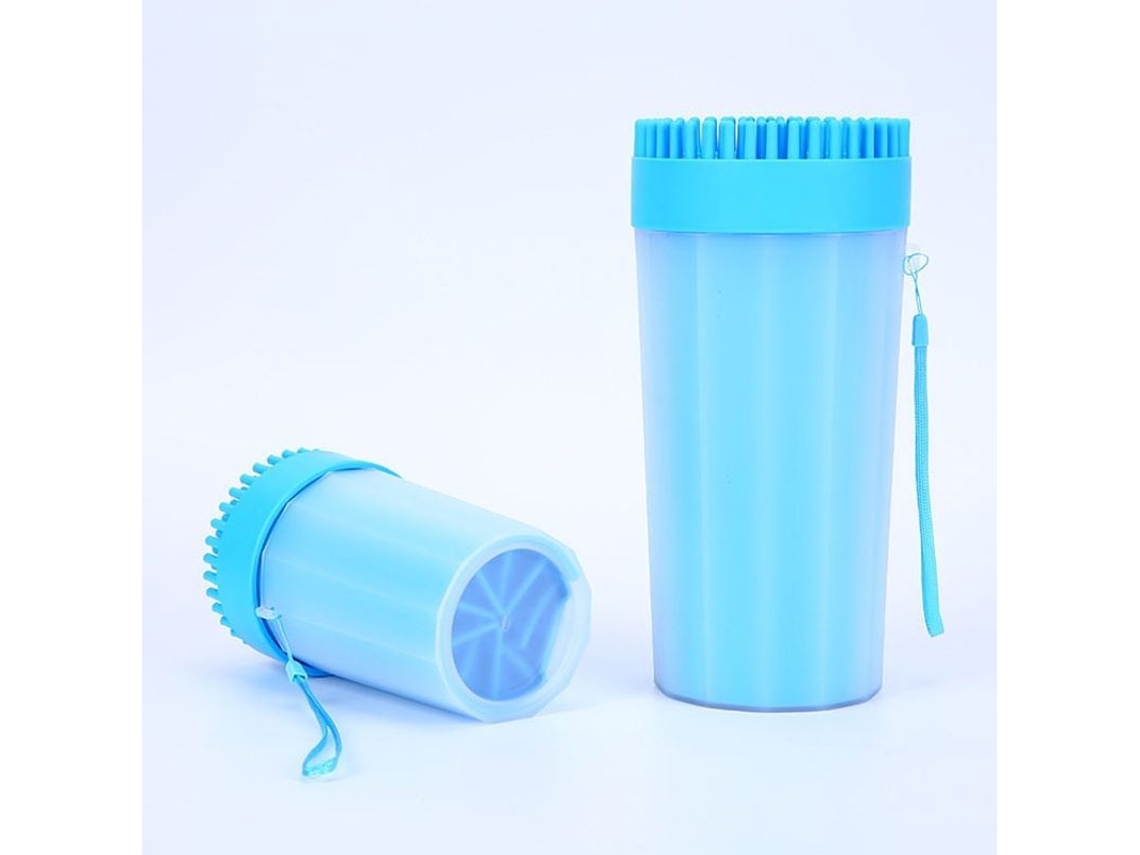 Limpiador De Patas Para Cães Com Escovas De Silicone Macias, Xícara Portátil De Limpeza Azul-l