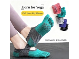 Conjunto de 5 Meias Femininas Antiderrapantes com Conforto para Ioga AQUAFORGE
