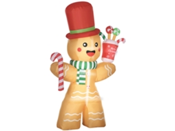Boneco Inflável Gengibre 2,35m (led, À Prova de Intempéries, com Soprador, Multicolorido)