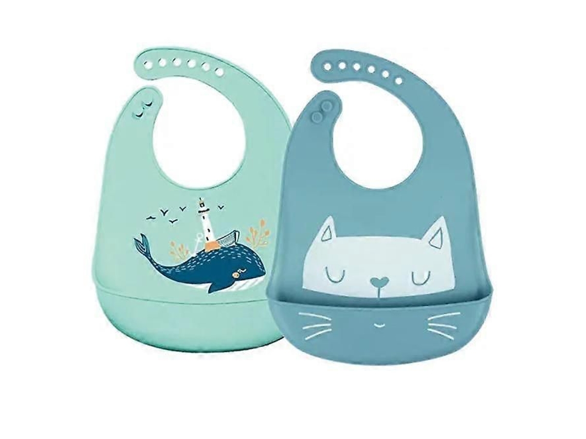 Babador De Silicone Macio Para Bebês, Verde, Resistente À Água E Ajustável, Ideal Para Alimentação Infantil. Leve E Macio, Com 2 Ajustes.