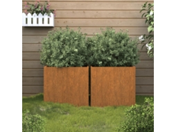 2 Pcs Floreirasvasocaixa 42x40x39 Cm Aço Corten Lovely Home