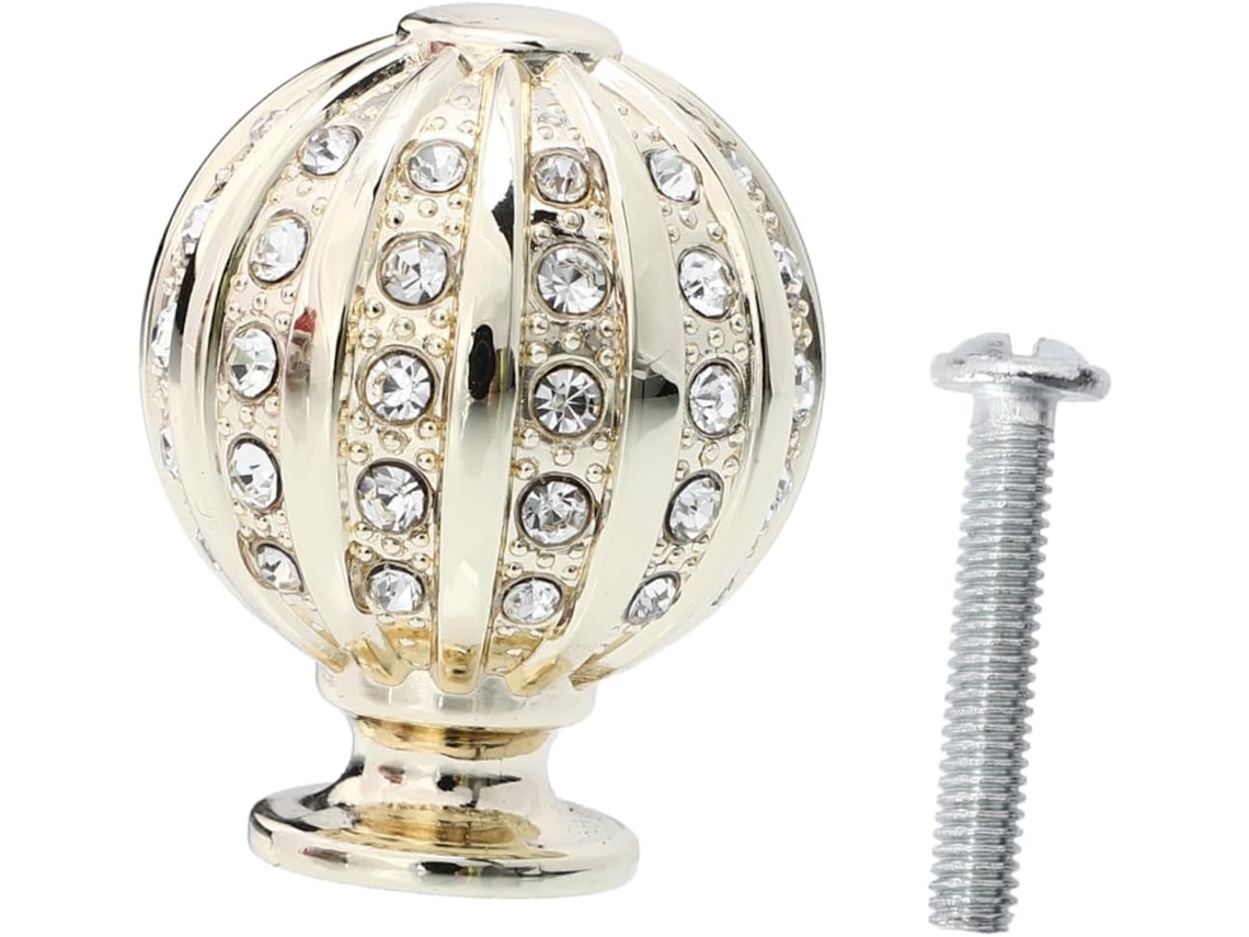 Puxadores De Gaveta Tofficu Com Esfera Cristal Em Formato Diamante, Puxadores Individuais Para Portas De Armários