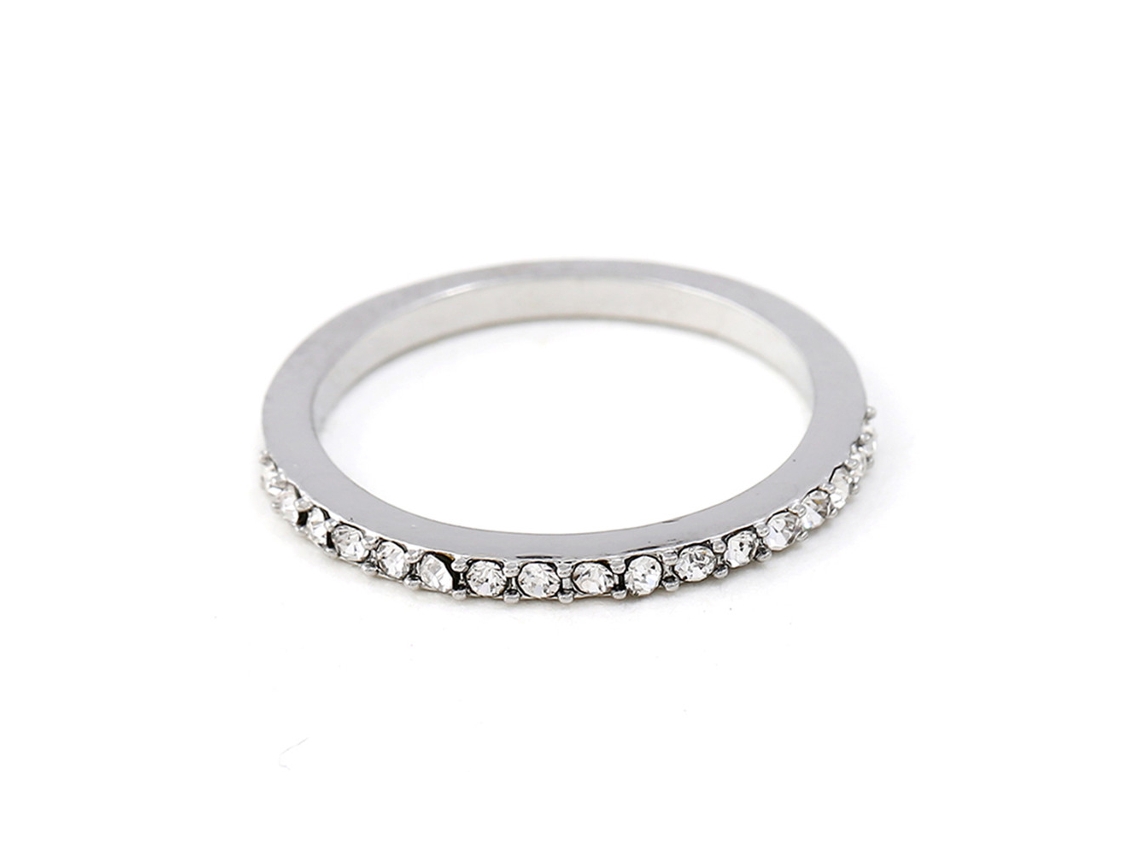 Anel De Liga Com Rhinestones Presente Feminino Simples