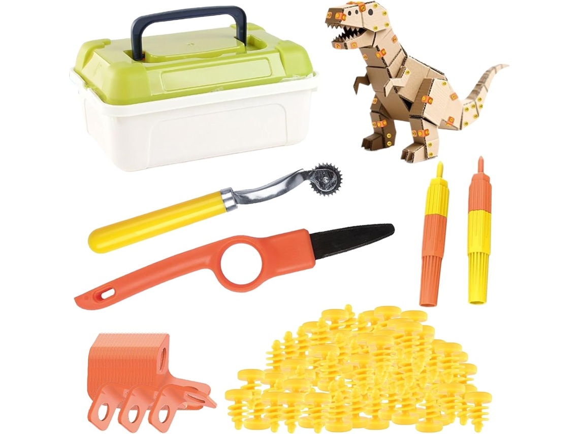 Kit De Construção Em Papelão Com Cortador E Rolo Brinquedos Educativos Criativos Para Pré Escola, Vayotoy