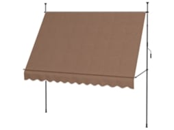 Toldo retrátil manual, 300x120cm, altura ajustável, impermeável, cor café ORBITRA COMMERCE