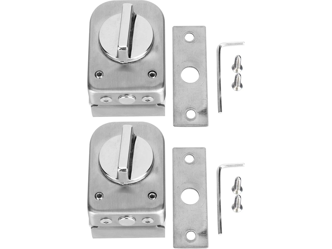 Conjunto de 2 Travas de Aço Inoxidável para Suporte de Armário, Trava de Vidro