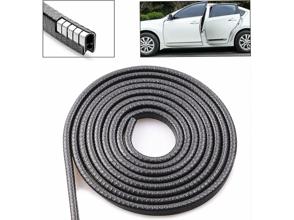 Faixa De Borracha Para Porta De Carro, 5 M, Protetor De Borda, Anticolisão, Preto