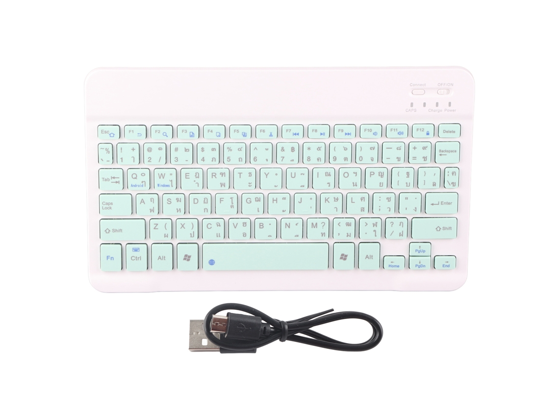 Teclado Bluetooth Sem Fio Verde Claro Tailandês