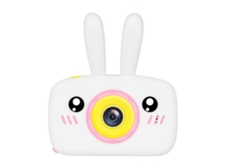 Minicâmera Digital de Tela Hd de 2 Pole Desenhos Animados Brinquedos Fofos para Fotografia Ao Ar Livre Adereços para Crianças Coelho Branco