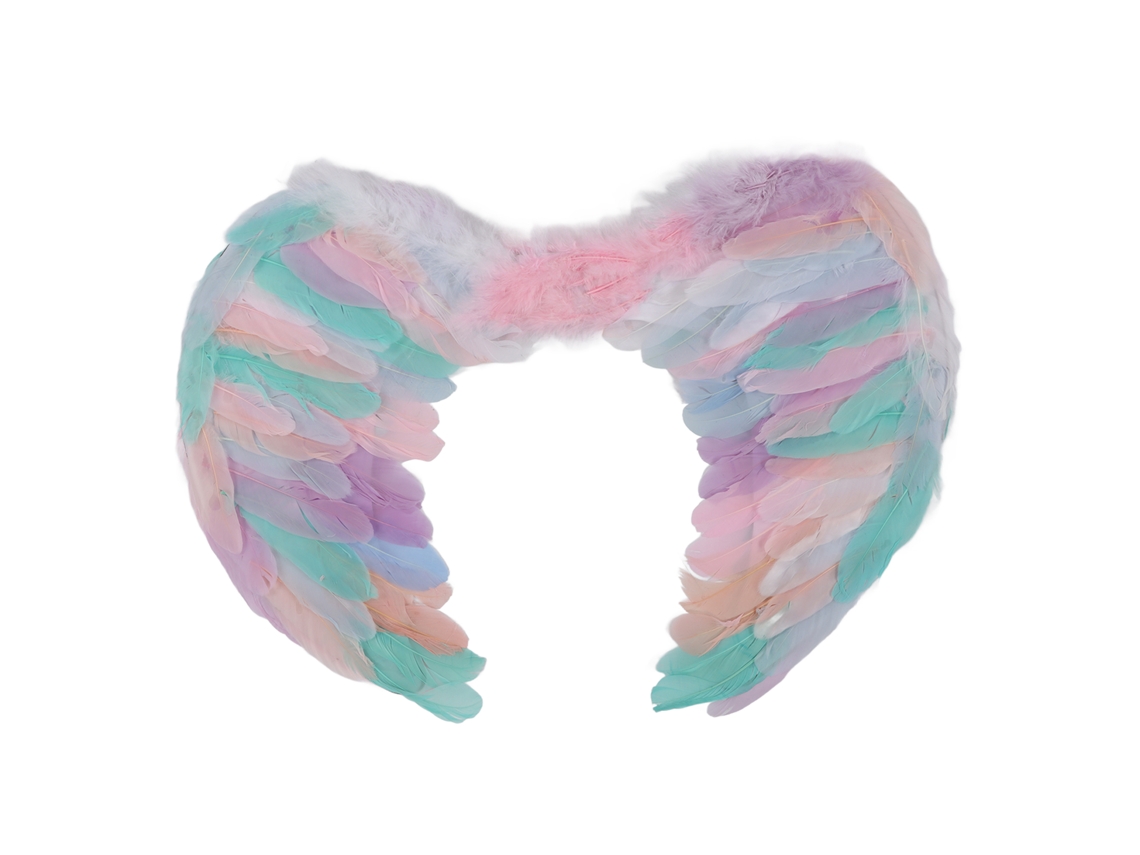 Mali asa de Anjo Pena Artificial Pequena e Colorida para Adereços Fotográficos de Halloween e Carnaval