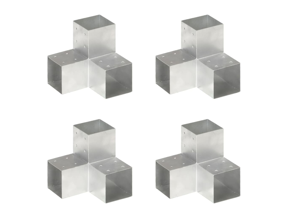 Vidaxl Bases P/ Poste Em Forma De Y 4 Pcs 101x101 Mm Metal Galvanizado