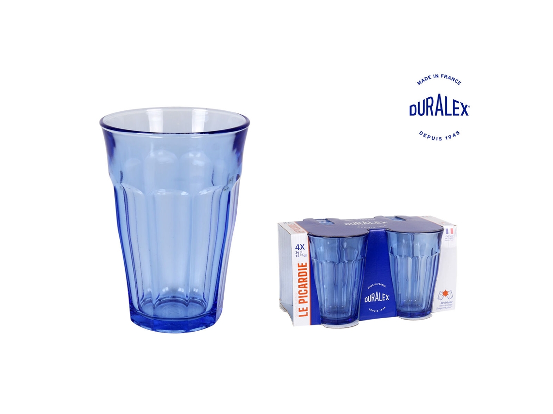 Conjunto de Copos Picardie Azul 360 Ml 4 Unidades 360 Ml