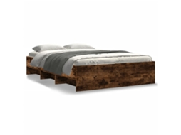 Bed Frame, Bed Frames Vidaxl Marrom Madeira Processada (140 X 190 Cm)