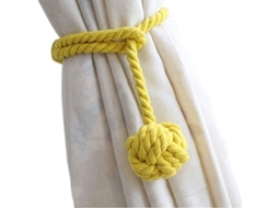 2026 2 Unidades de Amarras de Cortinas Amarras de Corda Resistentes, Feitas À Mão (amarelo)