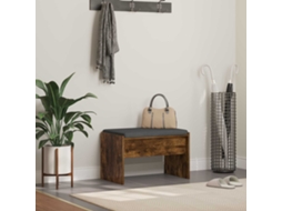 Vidaxl Banco De Hall Com Almofada Carvalho Defumado 63 X 38 X 40 Cm