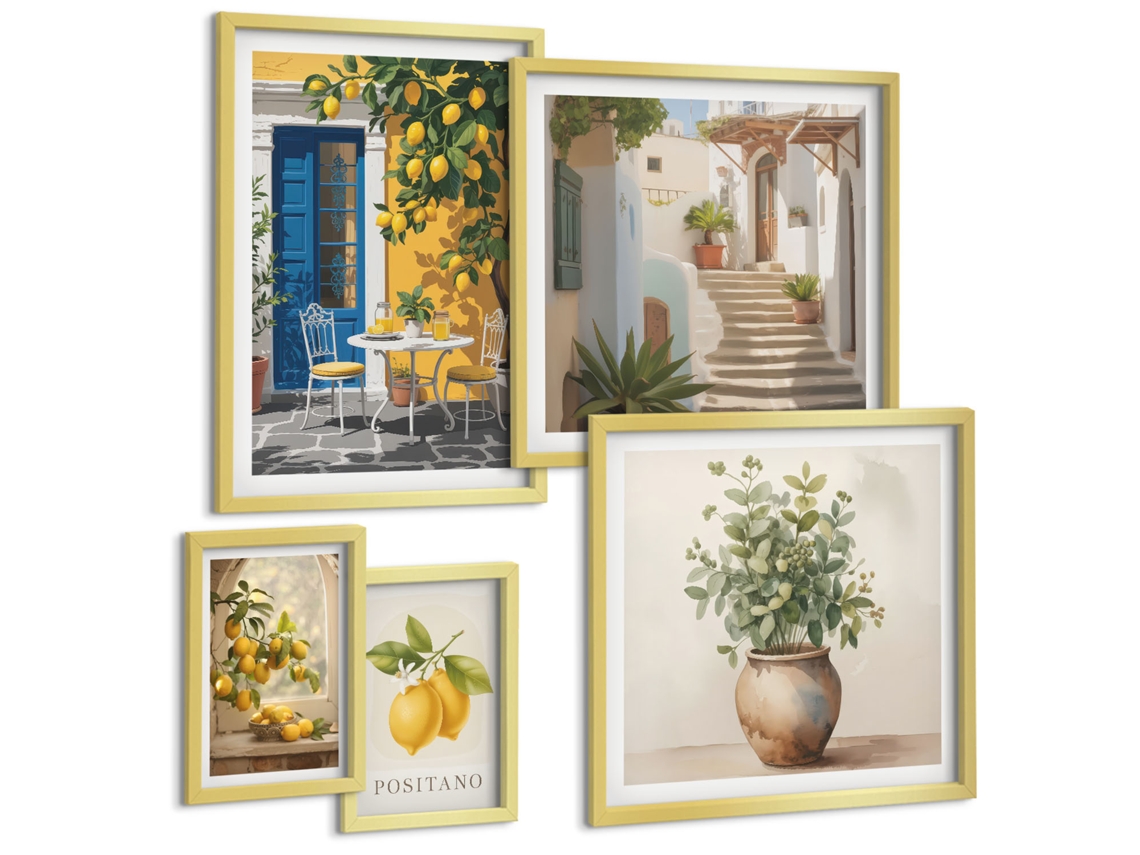 Conjunto De Pinturas Inspirações Cítricas De Estilo Espelharte (5 Peças)
