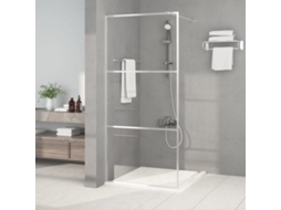 Vidaxl Divisória De Chuveiro Prateado 90x195 Cm Vidro Esg Transparente