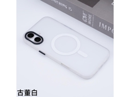 Capa Transparente Branca Magnética Para Iphone 17 Pro Max, Com Toque Suave E Translúcida, Fosca.