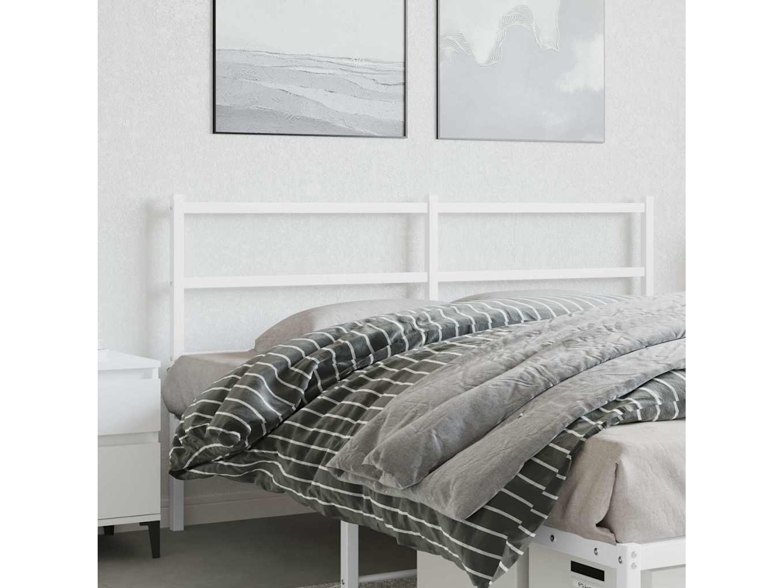 Vidaxl Cabeceira De Substituição 150 Cm Metal Branco