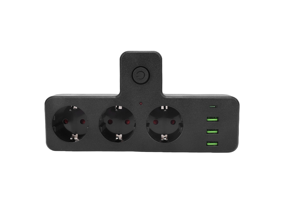 Laxiscreed Tomada De Energia Com 3 Tomadas Ca, Usb E Type-c, Interruptor, 250v, Padrão Europeu