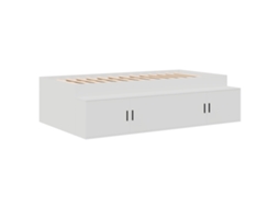 Conjunto 1 Estrutura Da Cama Vidaxl Branco Madeira De Pinho Maciça (70 X 190 Cm)