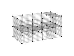 Cerca de Metal para Pets Pequenos com 36 Painéis Metálicos para Montar Conforme o Formato e Configuração Que Você Preferir, e com Porta Ge