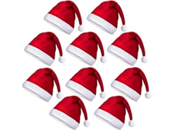 10 Gorros de Natal para Adultos: Vermelhos, Decoração Ideal em Família e uma Escolha Perfeita para Festas, Ergonômico, Uso Diário STELASPLEN