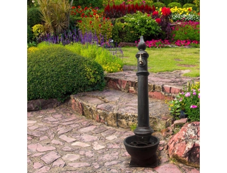 Fuente jardin pie hierro funcido burgerland sin grifo 46x29,5x125 (alt) cm.