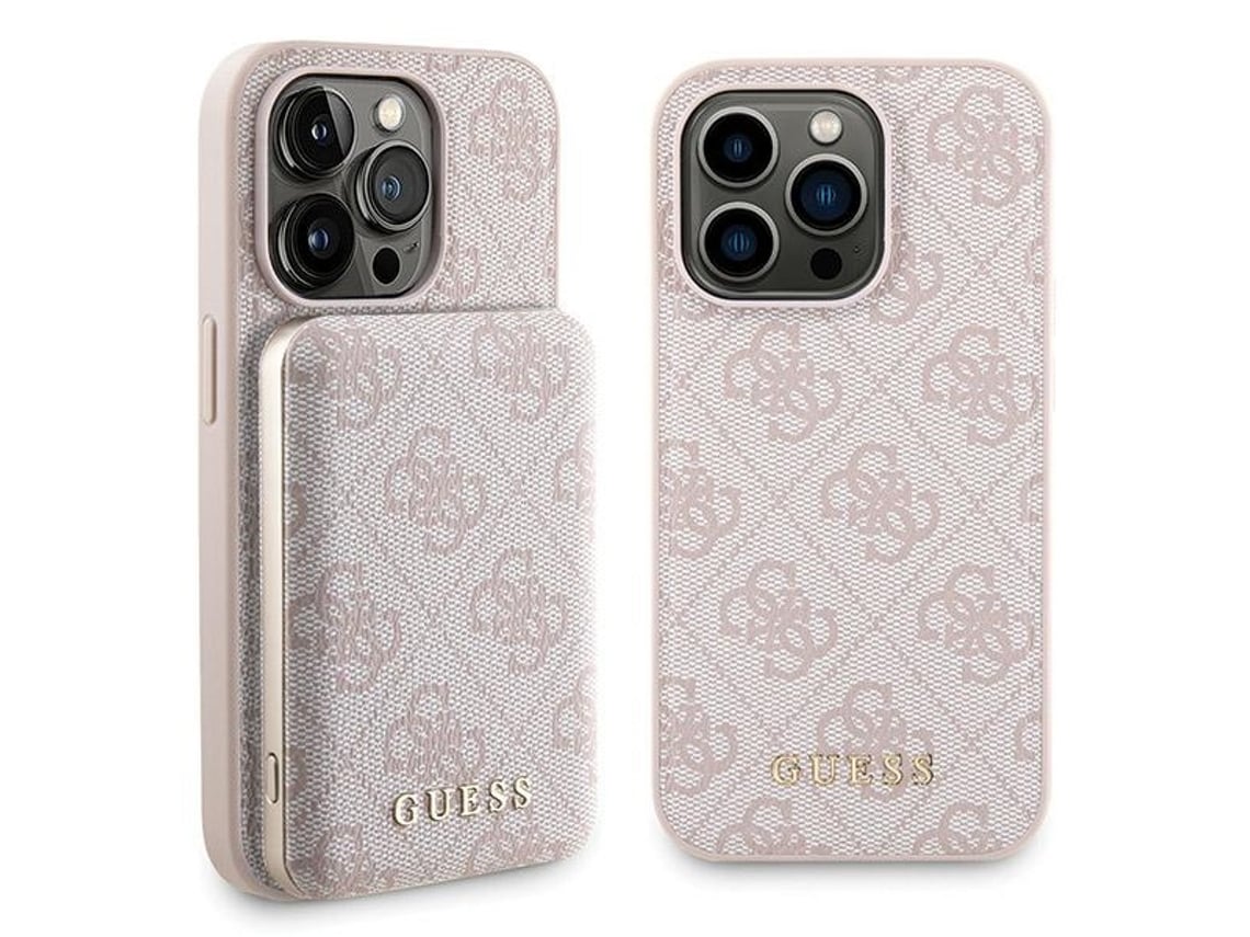 Capa Logótipo para iPhone 14 Pro GUESS Rígida Rosa