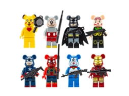 Minifiguras De Construção Com Acessórios (heróis Com Orelhas De Urso - 8 Peças)