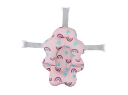Primerox assento de Banho para Bebê Flutuante Dobrável com Cinto de Segurança Tapete de Banho Rosa Arco íris
