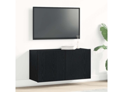 Vidaxl Móvel De Tv Carvalho Preto 80x30x41 Cm Madeira Projetada