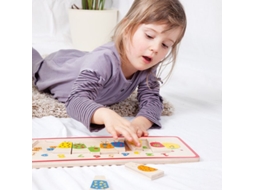 Quebra Cabeça De Madeira Beleduch Em Forma De Lagarta, Brinquedo Educativo Colorido Para Aprender A Contar.