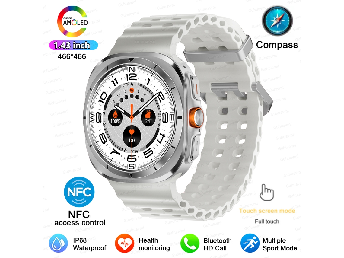 Relógio Inteligente Masculino Mdug 7 Ultra, Tela Amoled De 1,43 Polegadas,