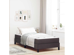 Vidaxl Cama Box Marrom Escuro 80 X 200 Cm Tecido