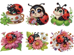 Frandek Ímãs De Geladeira, Conjunto De 6 Peças, Design De Joaninha Em Acrílico