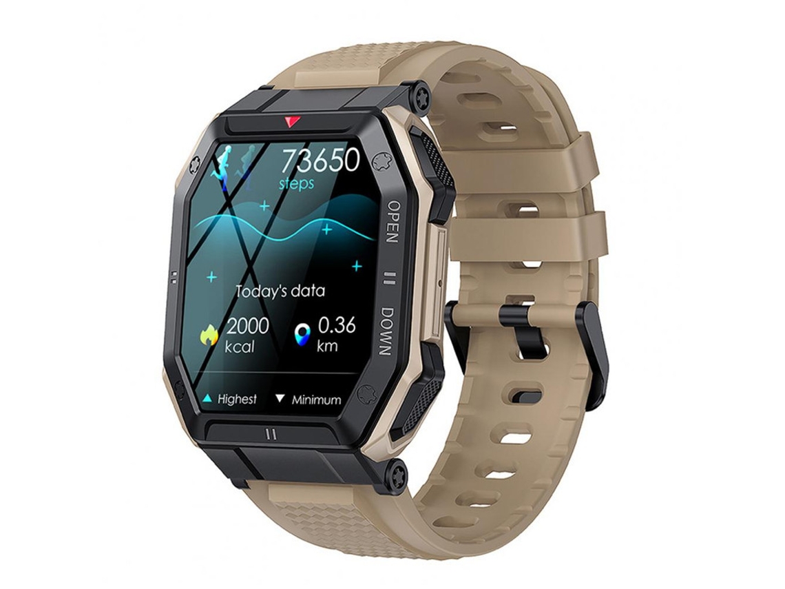 Smartwatch Yizhood K55 1.85 Inch Chamada Bluetooth Monitorização Da Saúde 20 Modos De Desporto 350mah (android E Ios Cáqui)