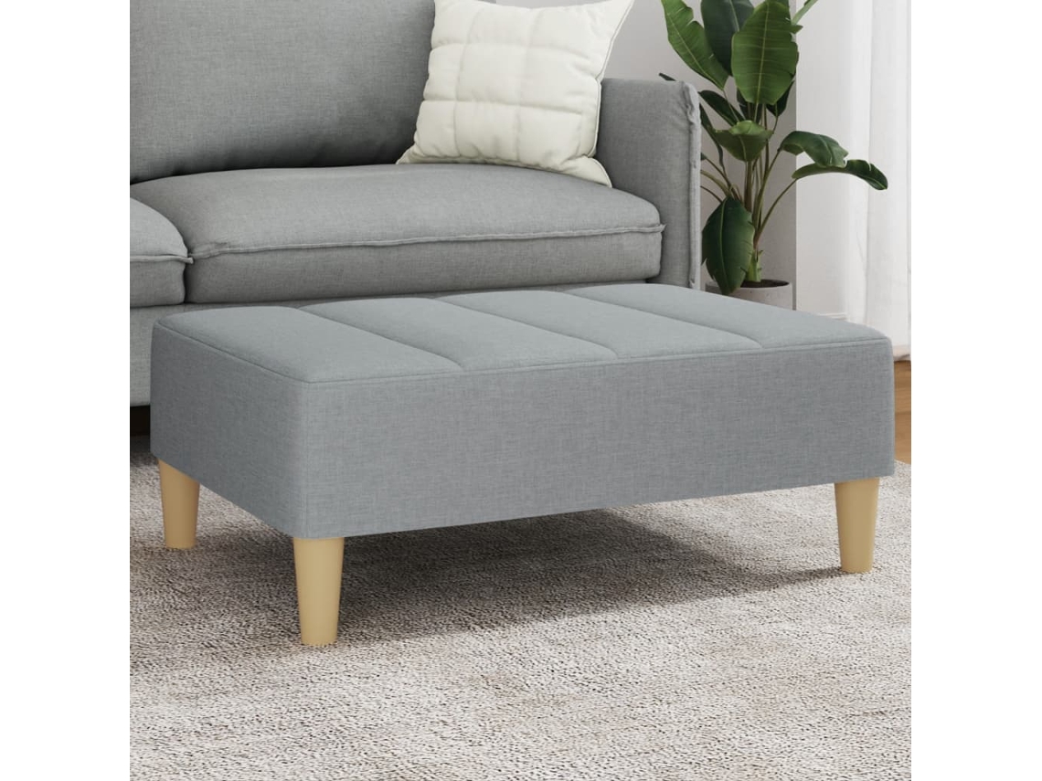 Apoio De Pés 77x55x31 Cm Tecido Cinzento Claro Lovely Home