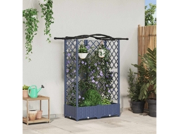 Vidaxl Cama Elevada Com Treliça E Telhado Cinzento 124 X 40 X 123 Cm