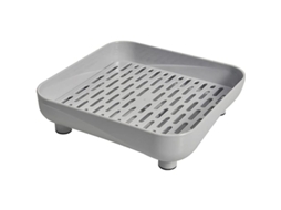 Tapete de Enxágue Nova Line, com Alça, Plegável, Plástico, para Panelas, Copos, Frutas, Legumes, Cinza | S/MARCA