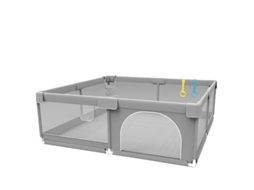 Berço portátil, design seguro, construção metálica resistente, cinza claro, 1,2 x 1,6 m, OEM