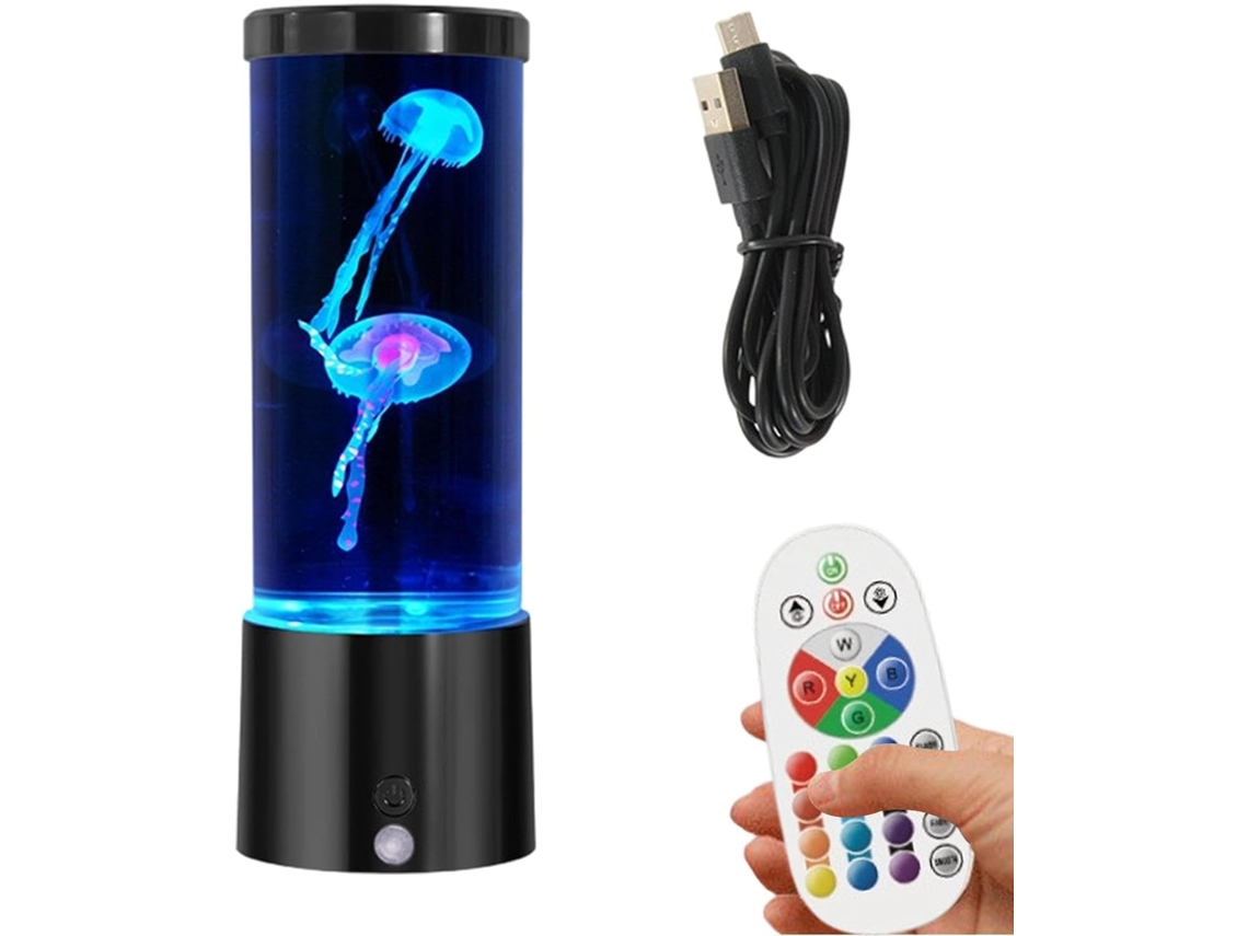 Luz noturna infantil de LED com mudança de cor e iluminação ambiente.