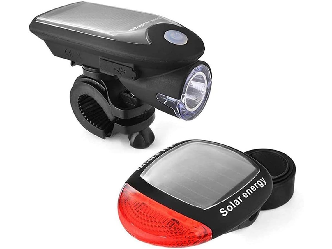 Conjunto De Luzes Led Para Bicicleta Mtb, Recarregável Via Usb, Com 4