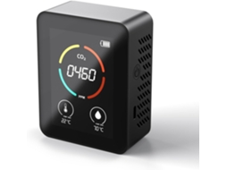 Medidor de CO2, termohigrômetro, detector de ar digital multifuncional, monitor inteligente de qualidade do ar para residências, Black Slowmoose