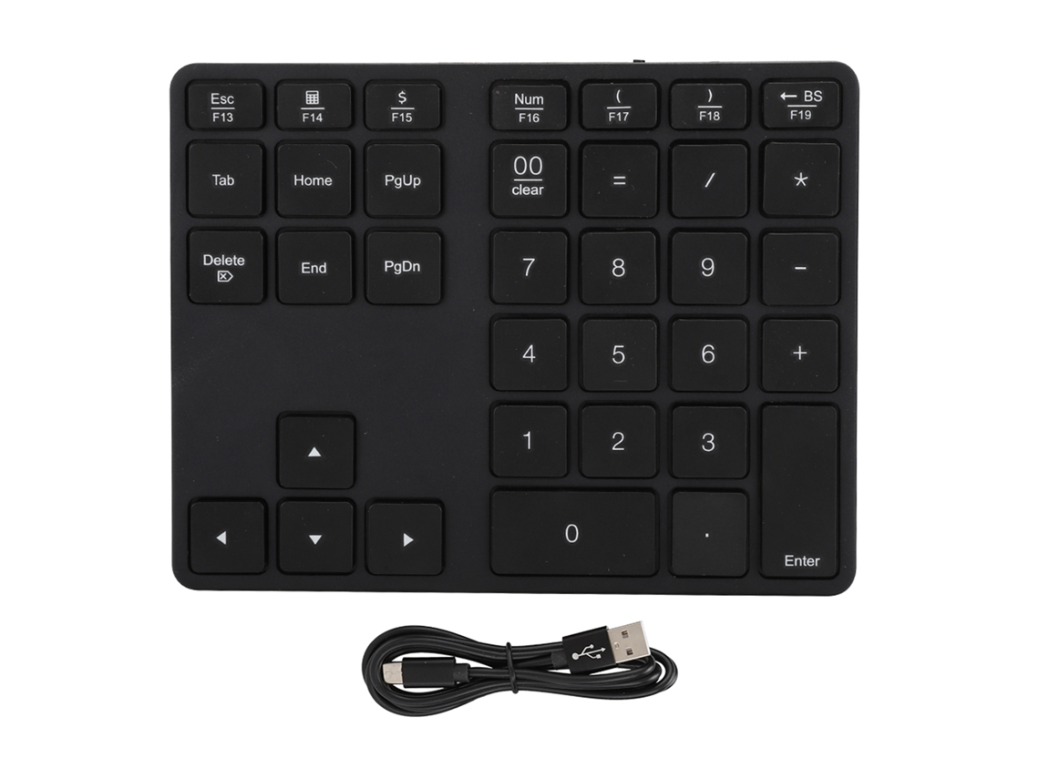 Teclado Numérico Sem Fio 35 Teclas Bluetooth 5.0