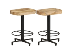 vidaXL Bancos de bar 2 pcs 52 cm madeira de mangueira maciça