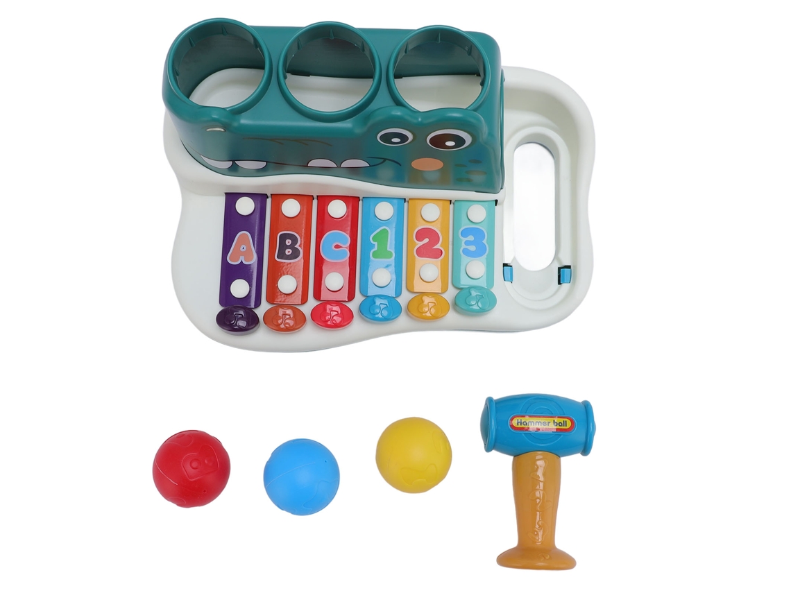 Primerox brinquedo Piano de Batidas À Mão 2 em 1 Teclado Eletrônico Educativo para Bebês