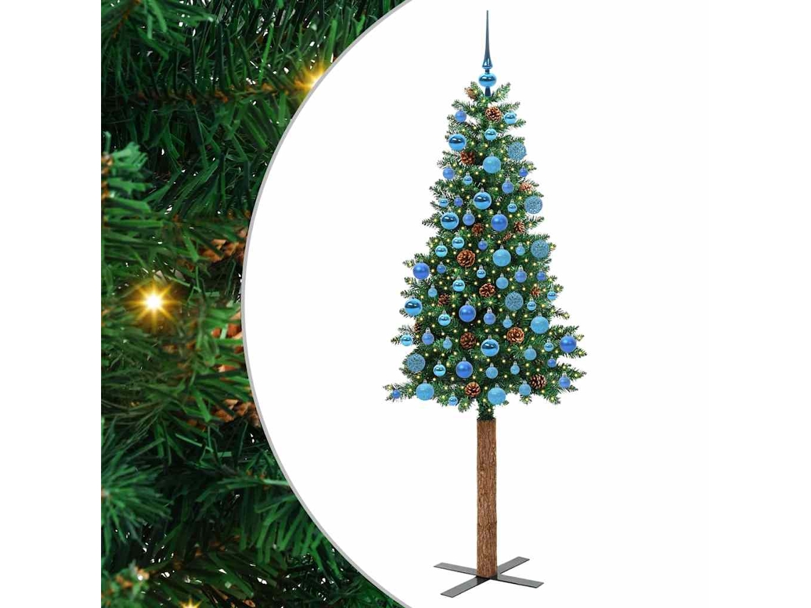 Árvore De Natal Slim Moderna Vidaxl Verde Pvc (180 Cm)