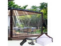 14x29ft Clear Waterproof Tarp Transparent Pe Tarpaulin With Rustproof Grommets, Easy To Install For Outdoor Plants